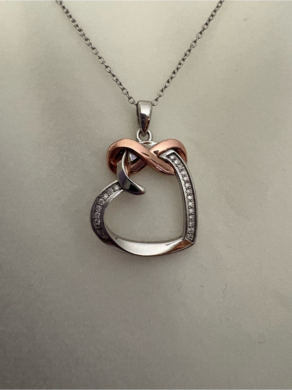 Source Unknown Two-Tone Heart & Infinity Pendant Necklace -Sterling Silver